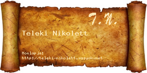 Teleki Nikolett névjegykártya